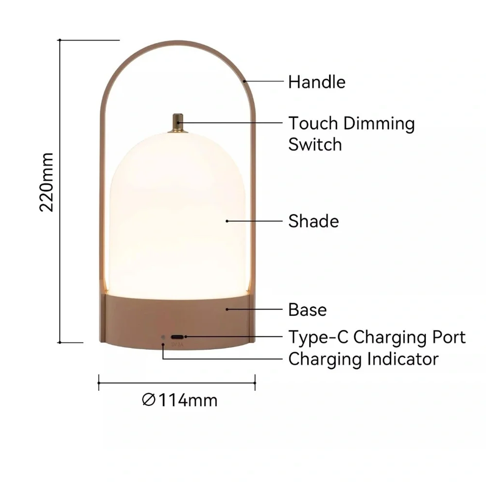 Tubicen Portable Table Lamp, Cordless Rechargeable LED Table Lamps for Home, ...